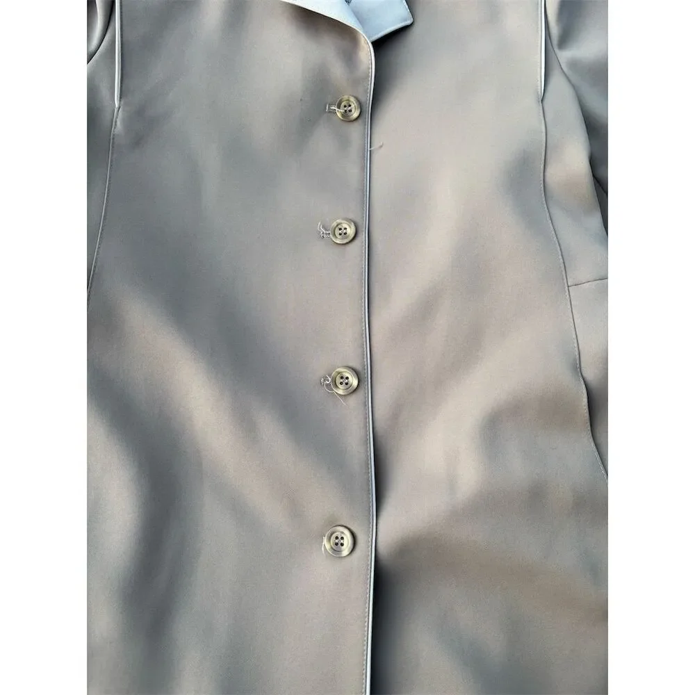 Rain Ramblers Women's Beige Trench Coat Size 10 Belted Long Casual - Picture 10 of 10